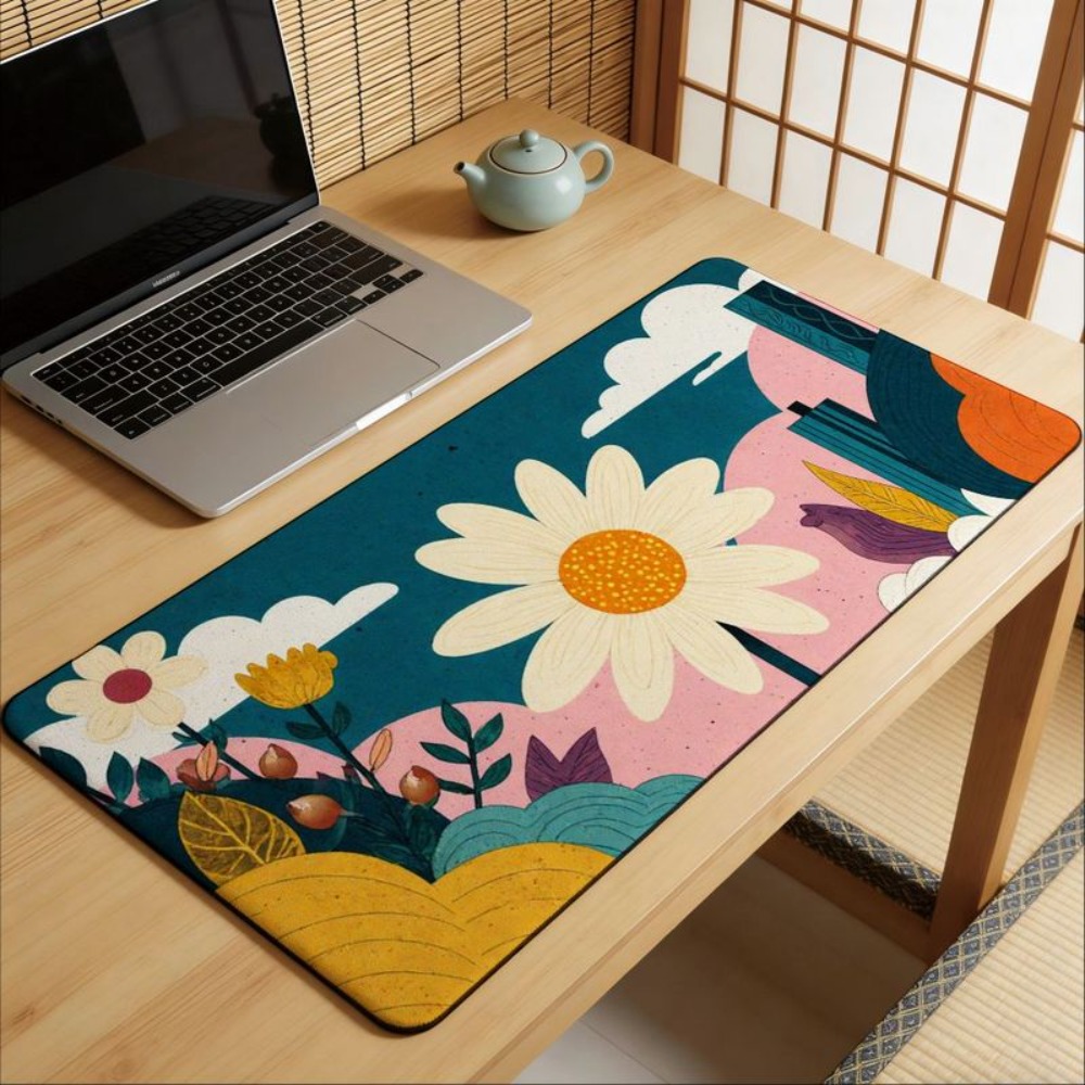 Gaming Laptop Essential Accessories - Zürafa desenli bitki desenli kaymaz alt